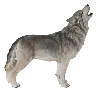 Hi-Line Exclusive - Standing Howling Gray Wolf Statue HI-LINE GIFT LTD.