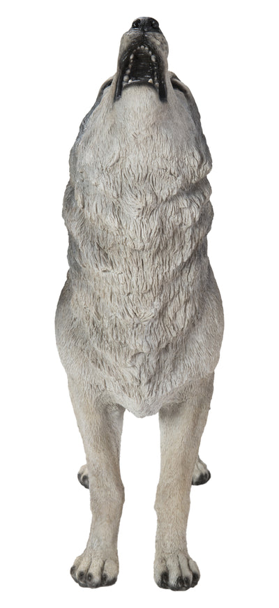 Hi-Line Exclusive - Standing Howling Gray Wolf Statue HI-LINE GIFT LTD.