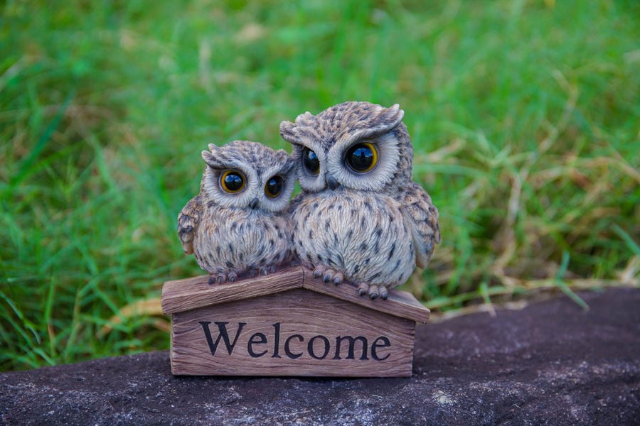 Mother & Baby Owl Welcome Sign HI-LINE GIFT LTD.