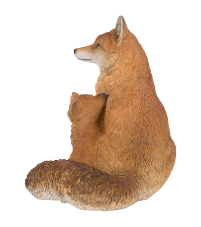 Fox Mother & Baby Fox Sitting Statue HI-LINE GIFT LTD.
