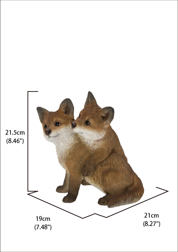 Fox Pups Hugging HI-LINE GIFT LTD.