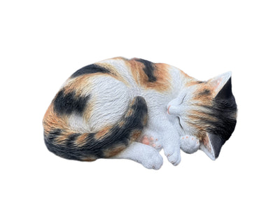 87728-F - Sleeping Calico Cat Garden Statue Hi-Line Gift Ltd.