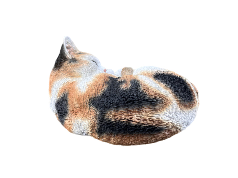 87728-F - Sleeping Calico Cat Garden Statue Hi-Line Gift Ltd.