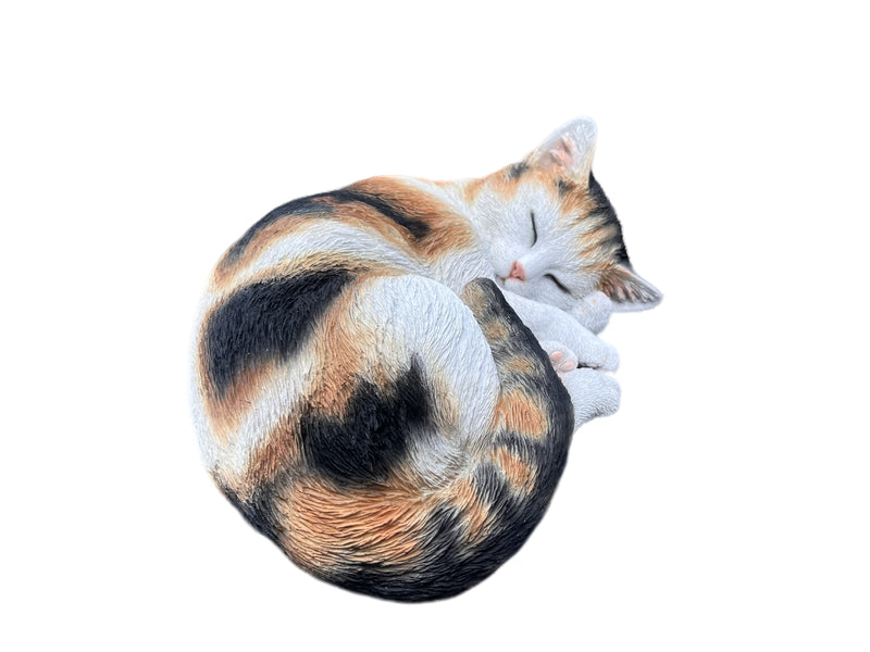 87728-F - Sleeping Calico Cat Garden Statue Hi-Line Gift Ltd.