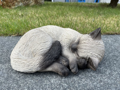 87728-G - Sleeping Siamese Cat Statue Hi-Line Gift Ltd.