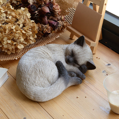 87728-G - Sleeping Siamese Cat Statue Hi-Line Gift Ltd.