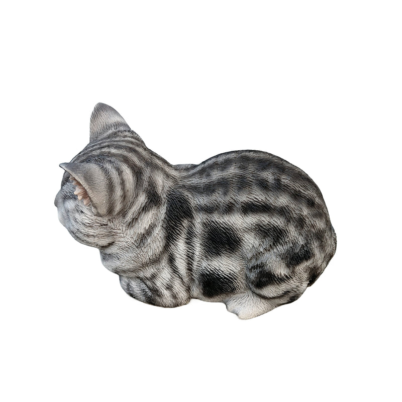 87729-D - Tabby Tranquility: Whimsical Black Polyresin Napping Cat Figurine Hi-Line Gift Ltd.