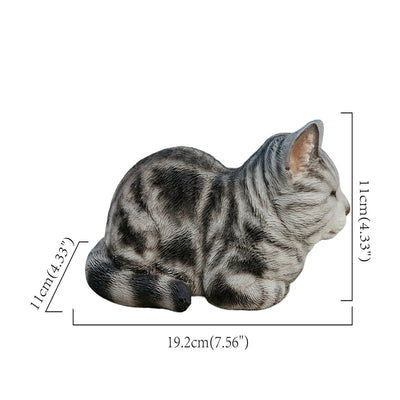 87729-D - Tabby Tranquility: Whimsical Black Polyresin Napping Cat Figurine Hi-Line Gift Ltd.
