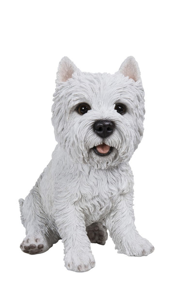 White Terrier Puppy Sitting Statue HI-LINE GIFT LTD.