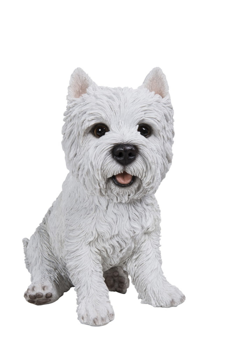 White Terrier Puppy Sitting Statue HI-LINE GIFT LTD.