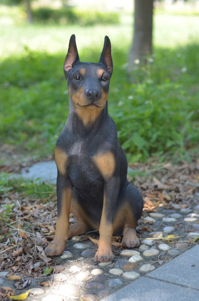 Doberman Pinscher Sitting Statue HI-LINE GIFT LTD.