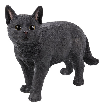Black Cat Walking Looking Left Statue HI-LINE GIFT LTD.