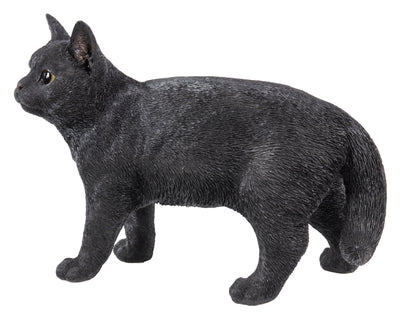 Black Cat Walking Looking Left Statue HI-LINE GIFT LTD.