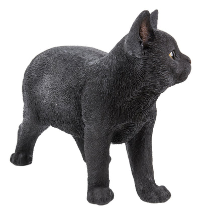 Black Cat Walking Looking Left Statue HI-LINE GIFT LTD.