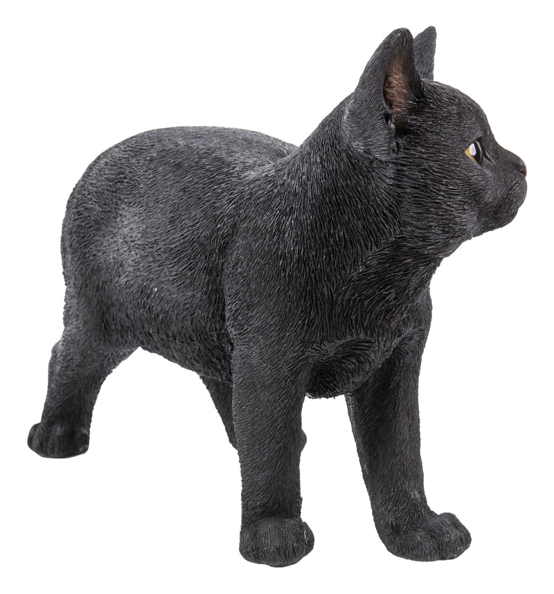 Black Cat Walking Looking Left Statue HI-LINE GIFT LTD.
