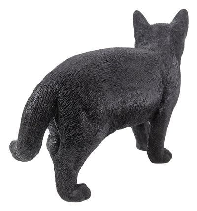 Black Cat Walking Looking Left Statue HI-LINE GIFT LTD.