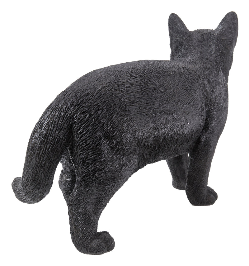 Black Cat Walking Looking Left Statue HI-LINE GIFT LTD.