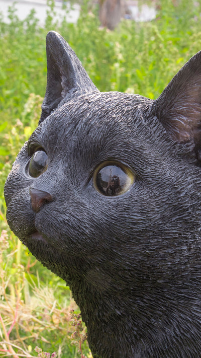 Black Cat Walking Looking Left Statue HI-LINE GIFT LTD.