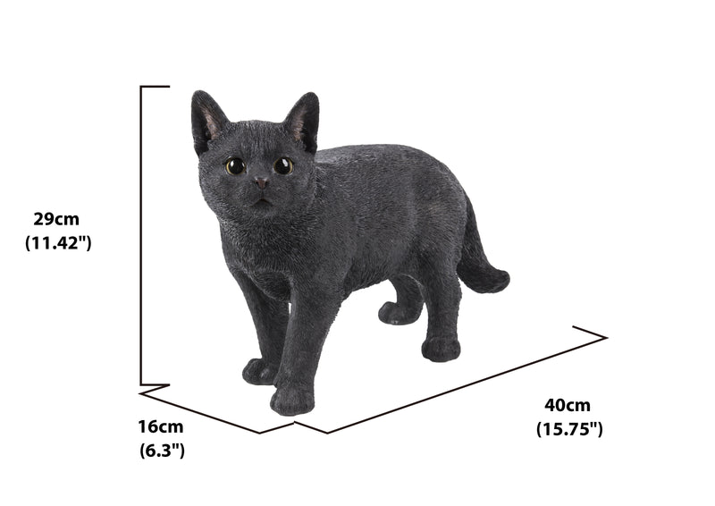 Black Cat Walking Looking Left Statue HI-LINE GIFT LTD.