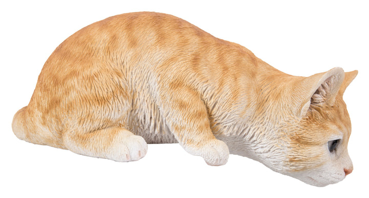Orange Ledge-Looking Cat Resin Statue | Whimsical Pet Statue – Hi
