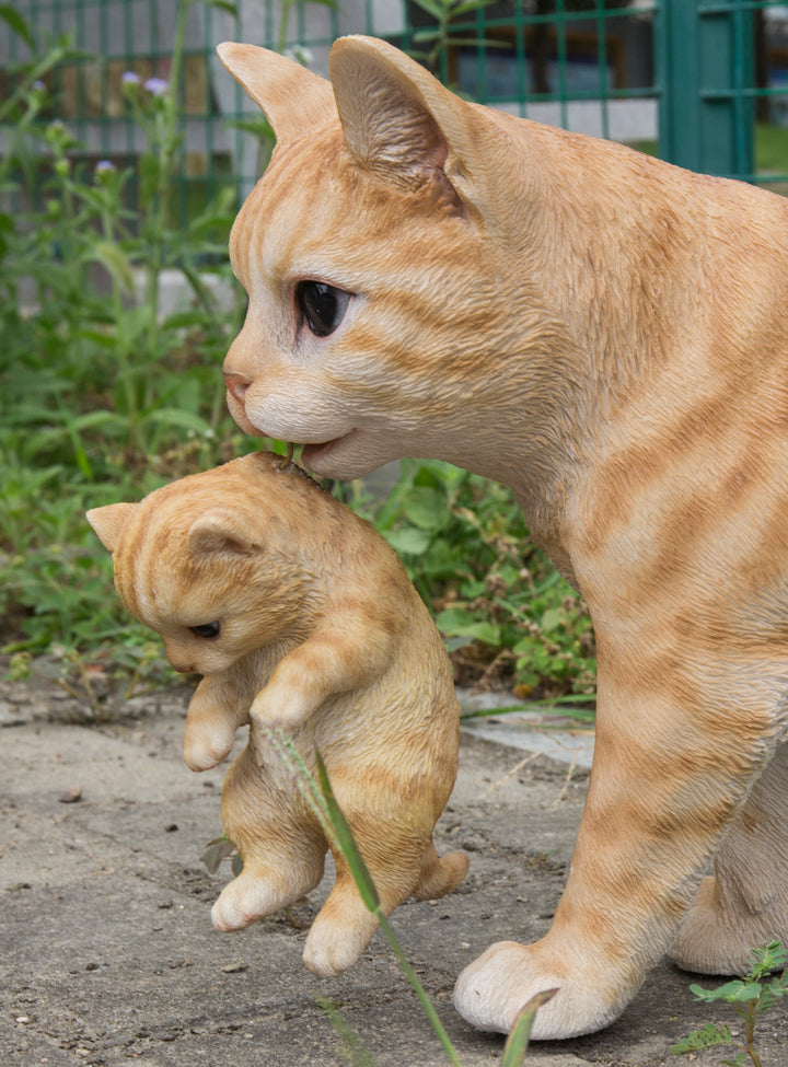 Mother Cat Carrying Kitten  Orange Tabby Hi-Line Gift Ltd.