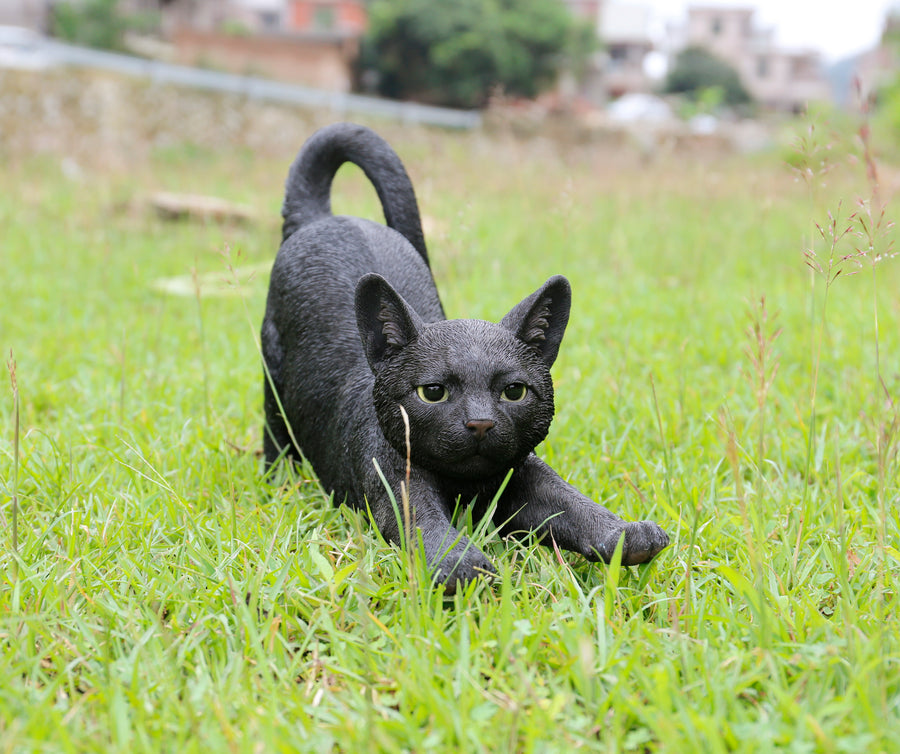 Cat Stretching - Black HI-LINE GIFT LTD.