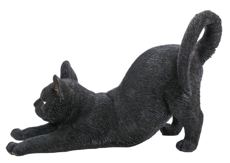 Cat Stretching - Black HI-LINE GIFT LTD.