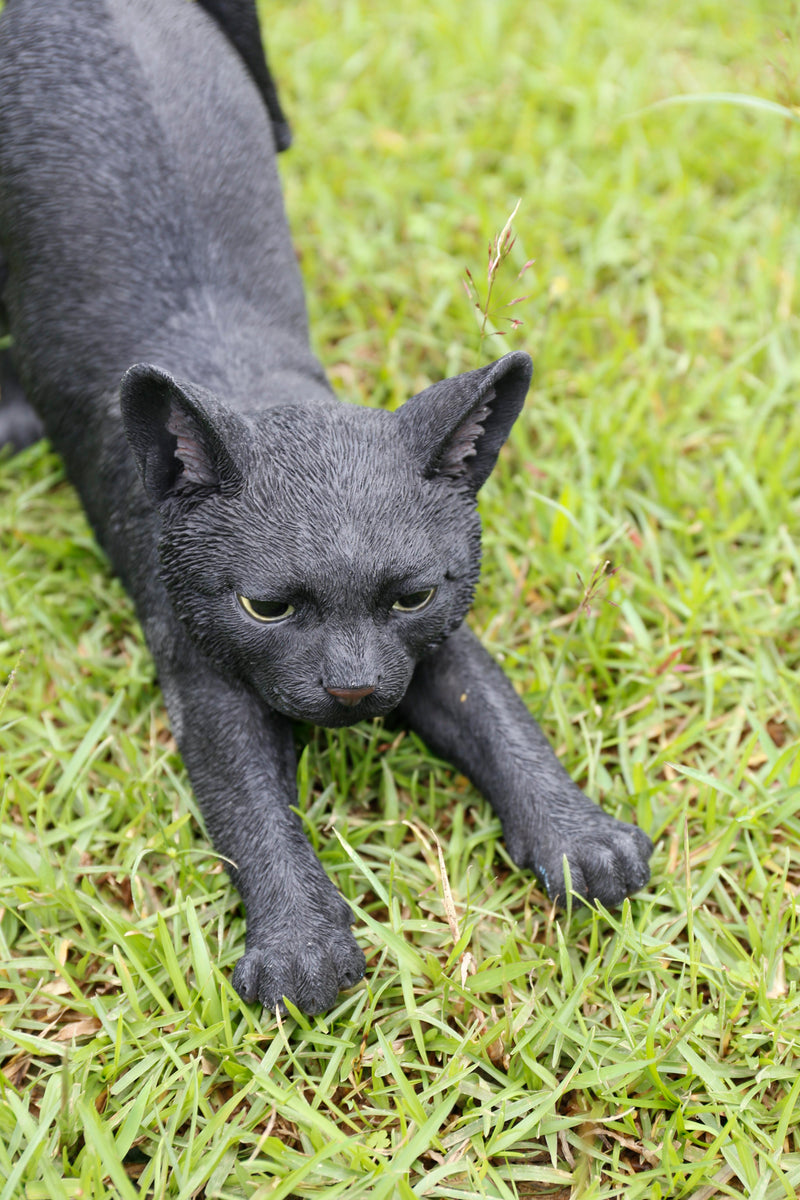 Cat Stretching - Black HI-LINE GIFT LTD.