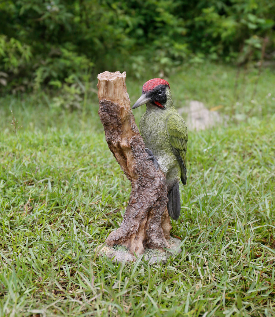 Woodpecker On Stump Statue Hi-Line Gift Ltd.