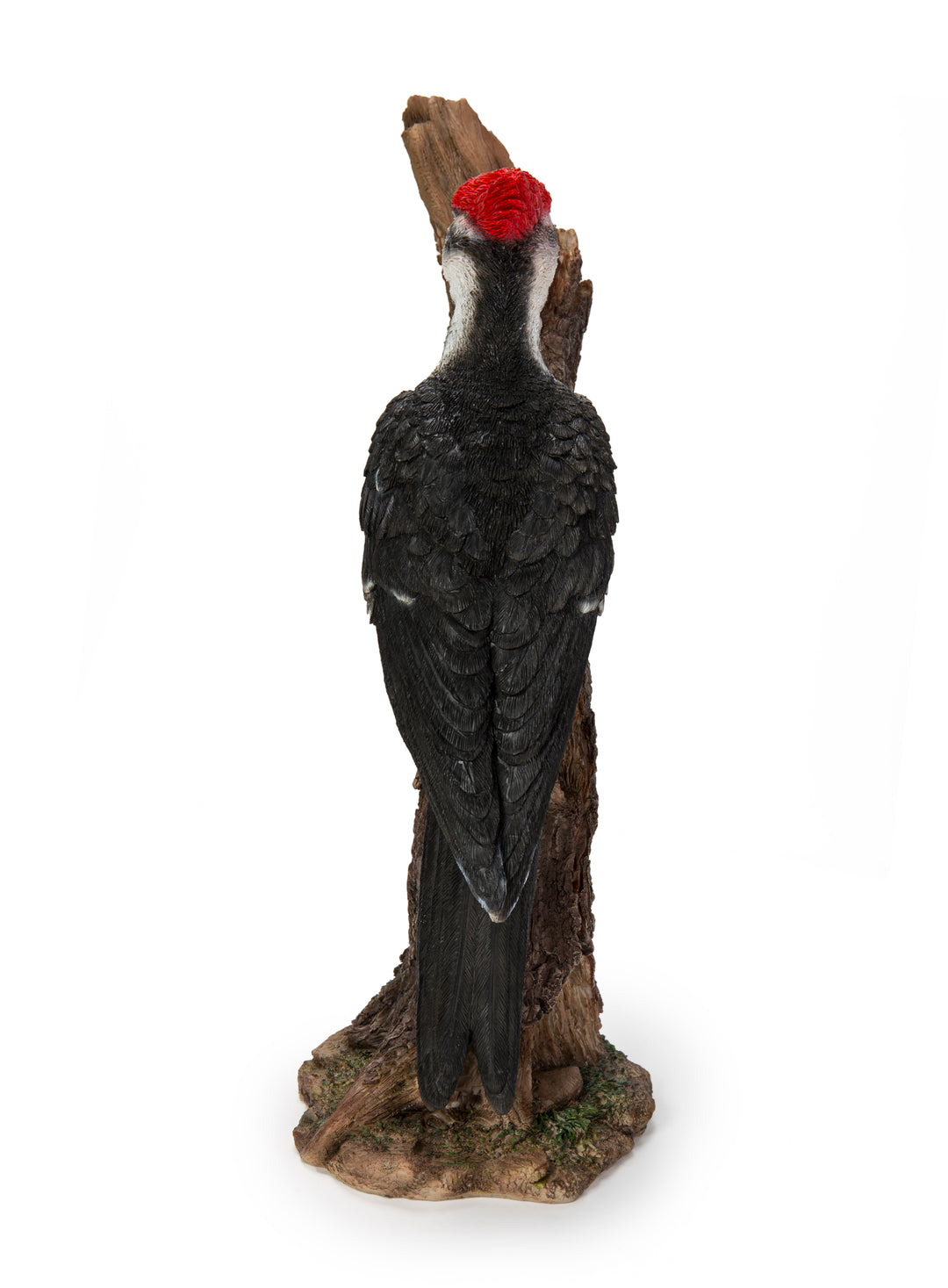 Pileated Woodpecker on a tree trunk Garden Statue HI-LINE GIFT LTD.