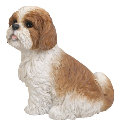 Shi Tzu Sitting - Brown and White Statue HI-LINE GIFT LTD.