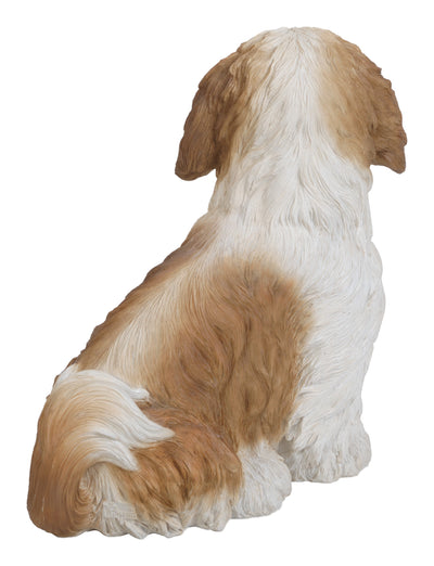 Shi Tzu Sitting - Brown and White Statue HI-LINE GIFT LTD.