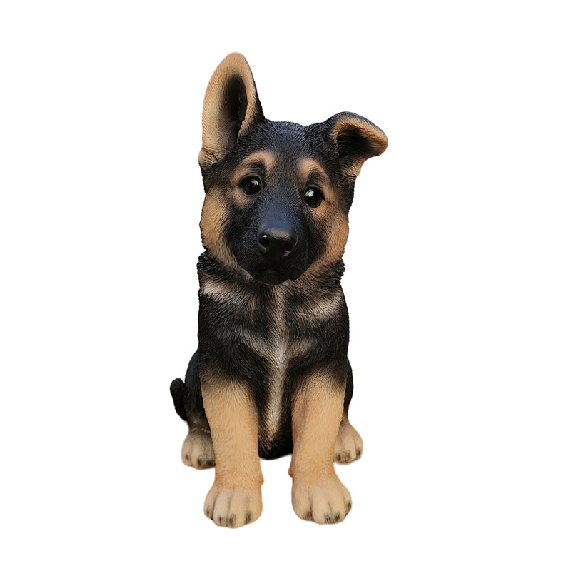 87766-B - Adorable Shepherd Pup: Polyresin Figurine in Black and Brown Hi-Line Gift Ltd.