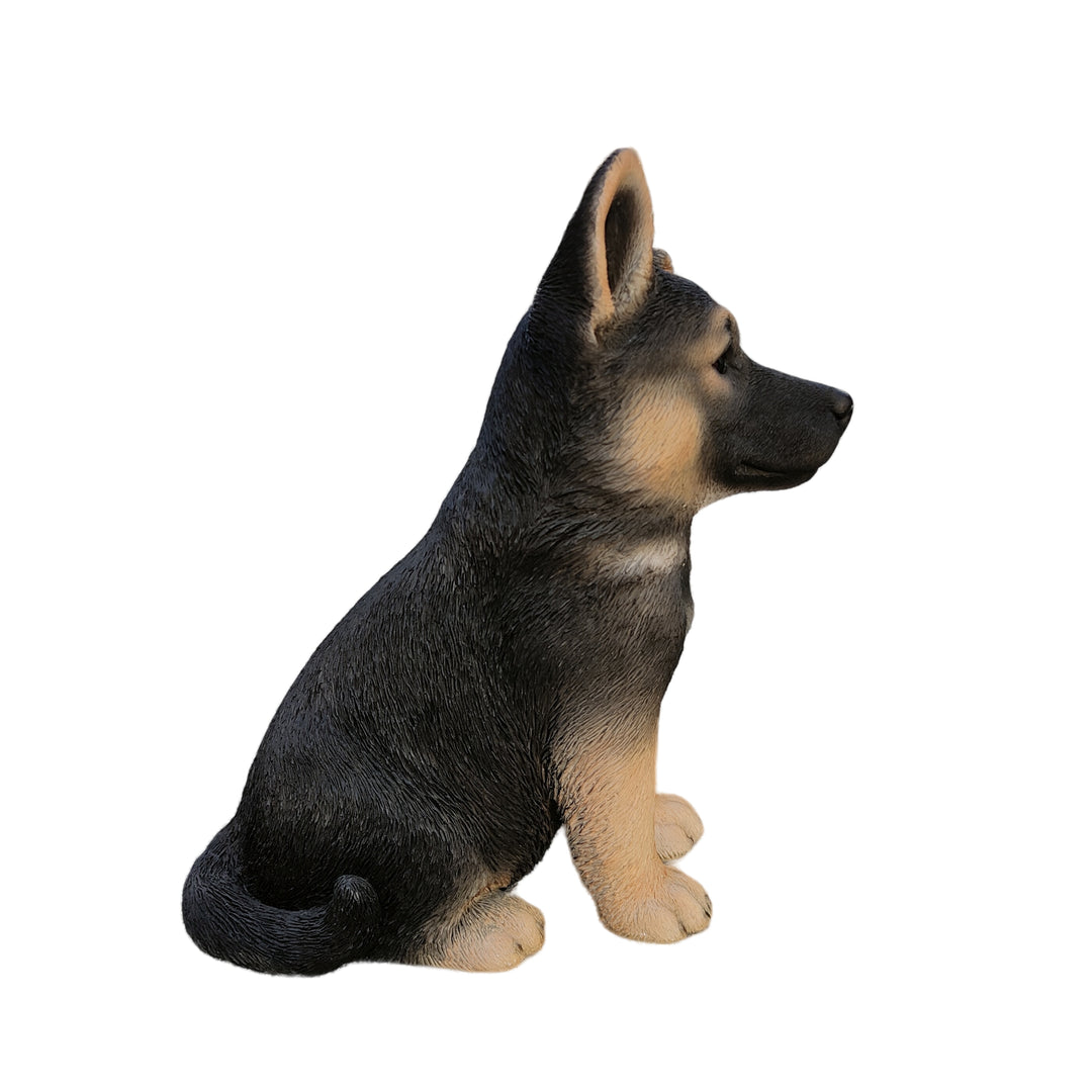 87766-B - Adorable Shepherd Pup: Polyresin Figurine in Black and Brown Hi-Line Gift Ltd.
