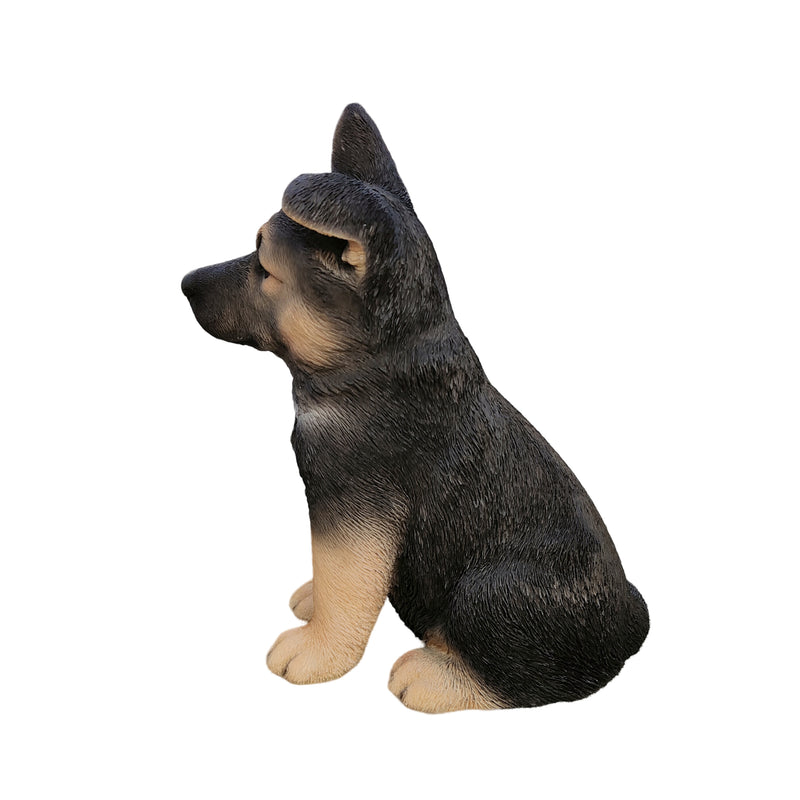87766-B - Adorable Shepherd Pup: Polyresin Figurine in Black and Brown Hi-Line Gift Ltd.