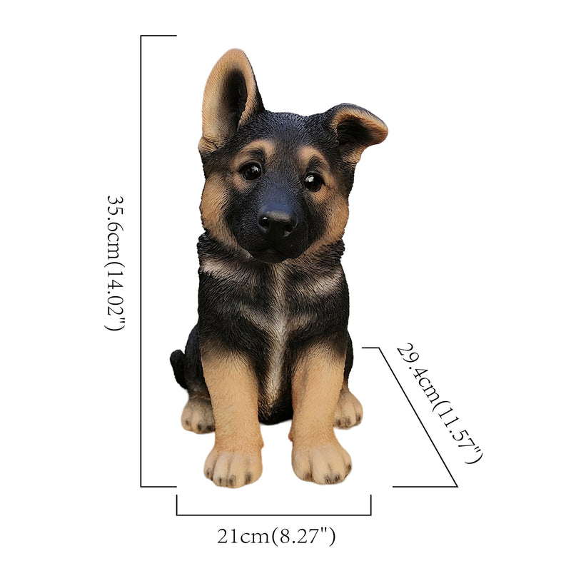 87766-B - Adorable Shepherd Pup: Polyresin Figurine in Black and Brown Hi-Line Gift Ltd.