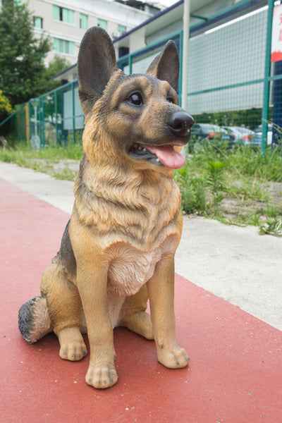 German Shepherd Sitting Statue HI-LINE GIFT LTD.