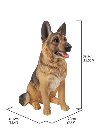 German Shepherd Sitting Statue HI-LINE GIFT LTD.