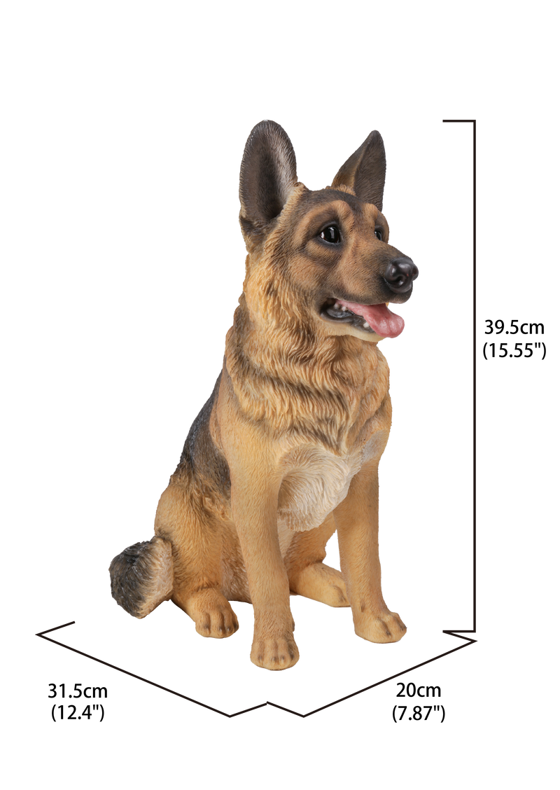German Shepherd Sitting Statue HI-LINE GIFT LTD.