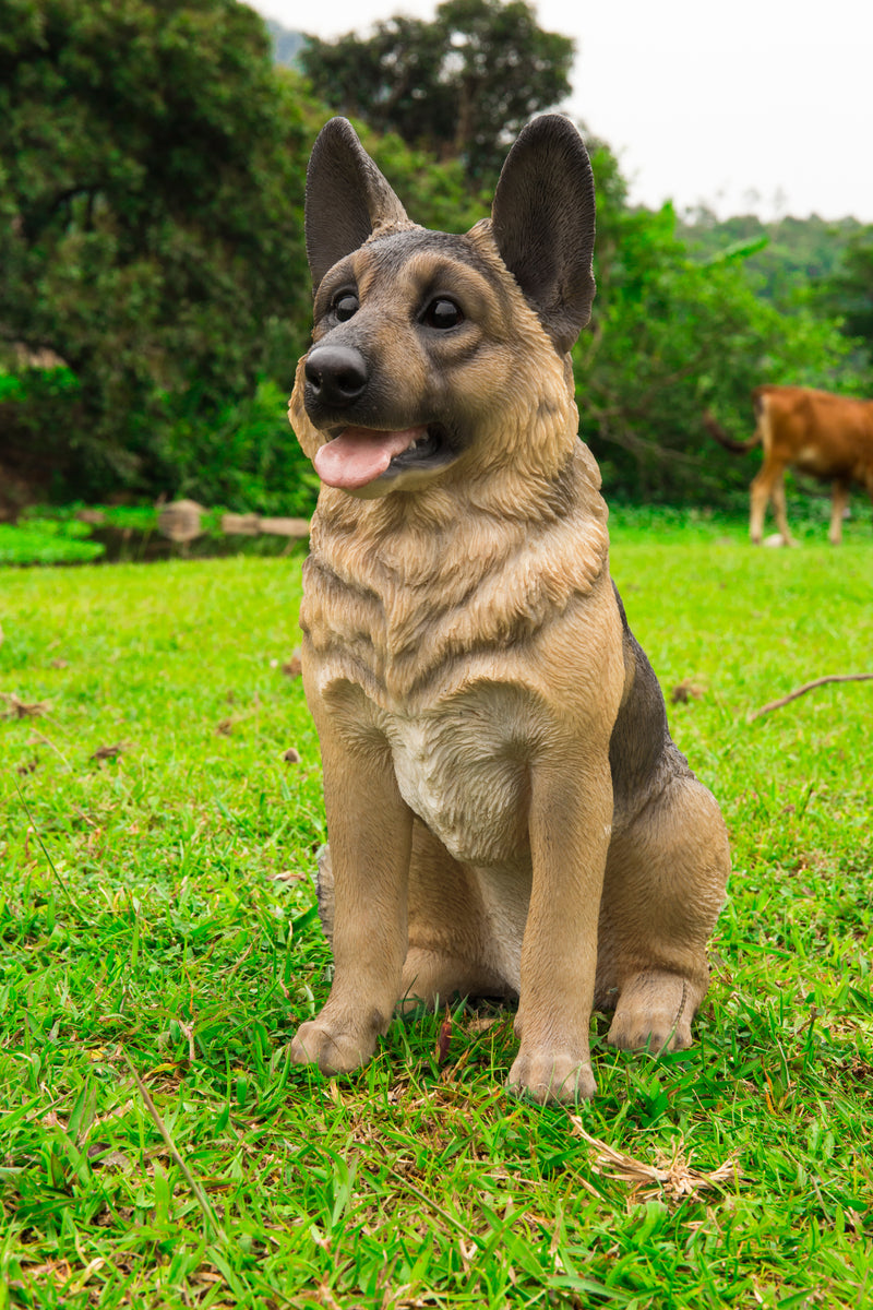 German Shepherd Sitting Statue HI-LINE GIFT LTD.