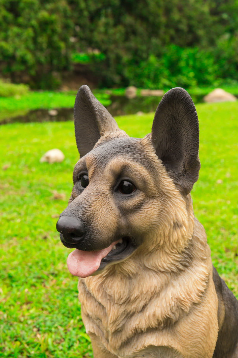 German Shepherd Sitting Statue HI-LINE GIFT LTD.