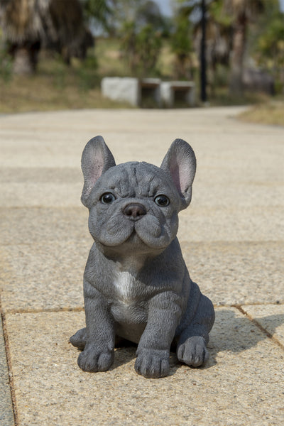 Pet Pals - Blue French bulldog puppy Statue HI-LINE GIFT LTD.
