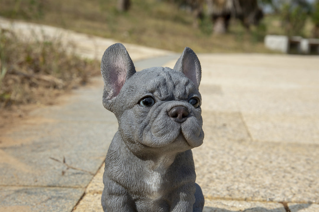 Pet Pals - Blue French bulldog puppy Statue HI-LINE GIFT LTD.