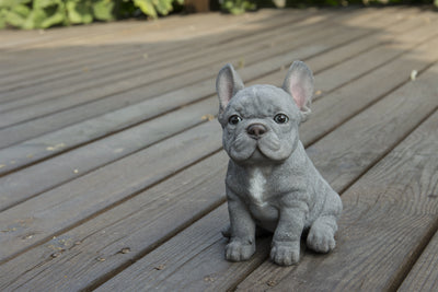 Pet Pals - Blue French bulldog puppy Statue HI-LINE GIFT LTD.
