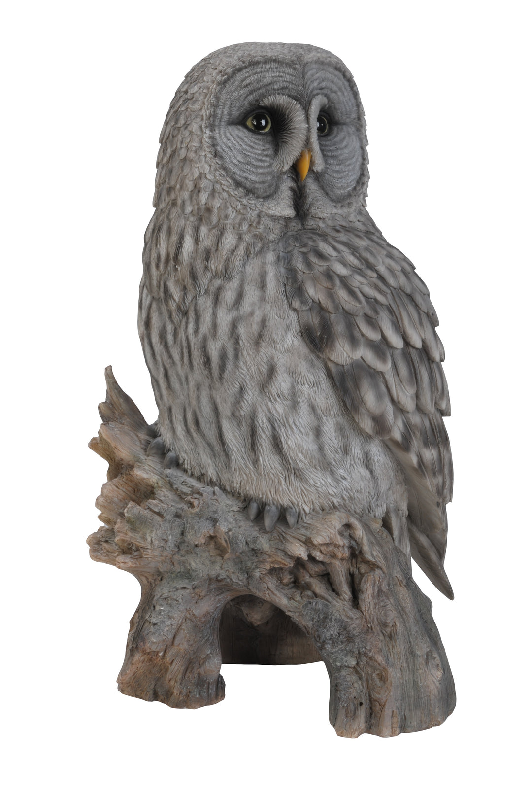 Grey Owl on Stump Statue HI-LINE GIFT LTD.