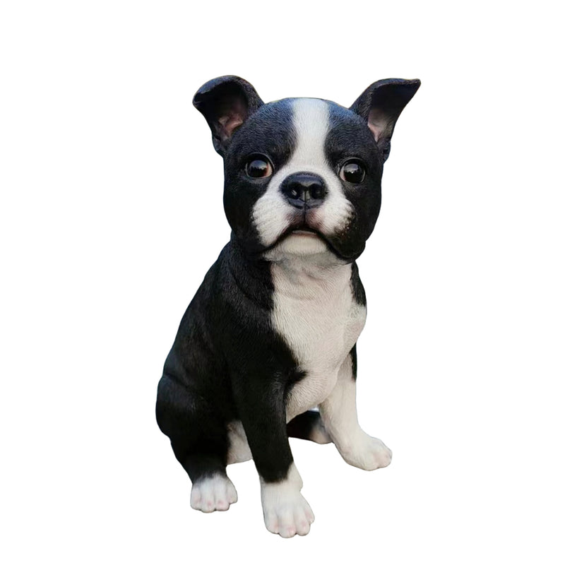 87791-B - Chic Boston Charmer: Polyresin Figurine in Black and White Hi-Line Gift Ltd.