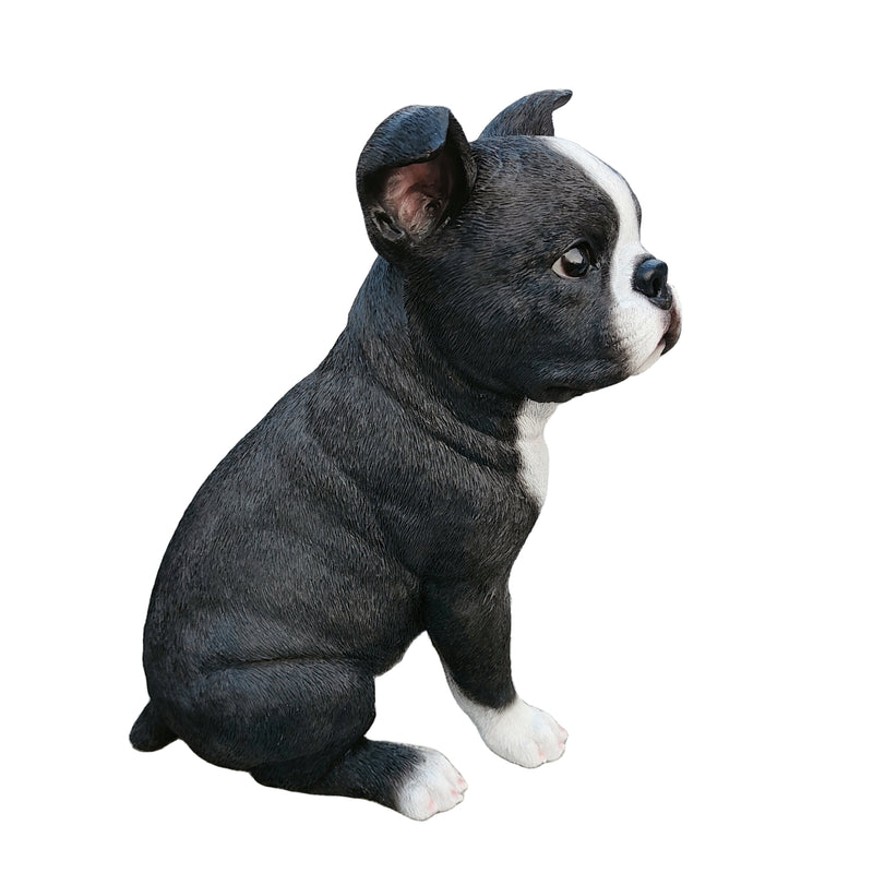 87791-B - Chic Boston Charmer: Polyresin Figurine in Black and White Hi-Line Gift Ltd.