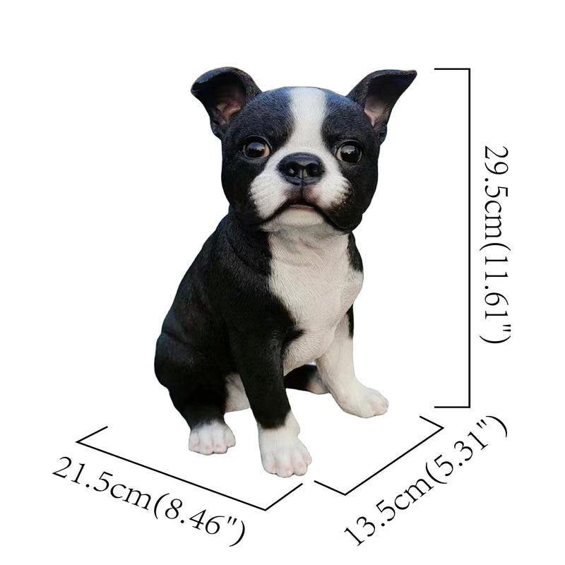 87791-B - Chic Boston Charmer: Polyresin Figurine in Black and White Hi-Line Gift Ltd.