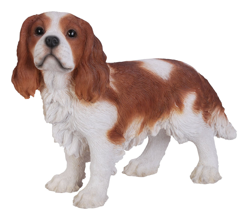 Brown/White King Charles Spaniel Standing Statue Hi-Line Gift Ltd.