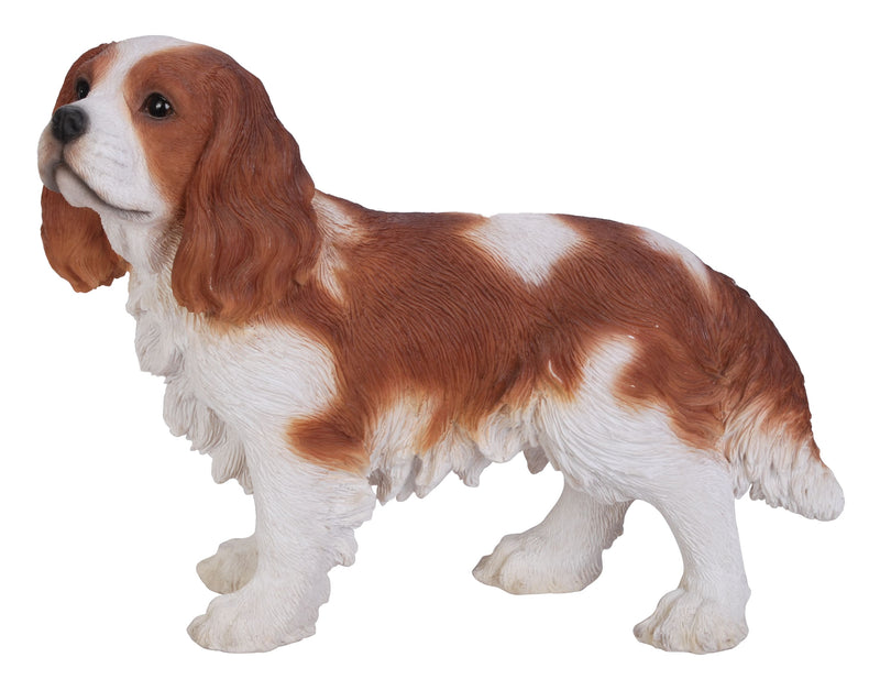 Brown/White King Charles Spaniel Standing Statue Hi-Line Gift Ltd.
